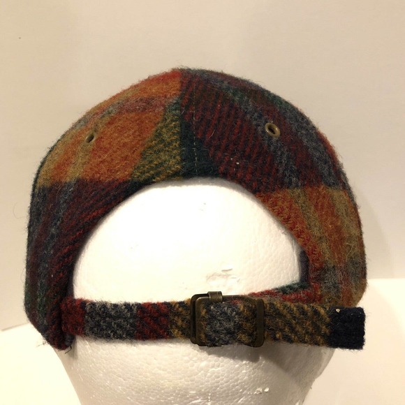 VINTAGE American Eagle Hat Cap Red Brown Leather Mens 90s - Picture 5 of 7